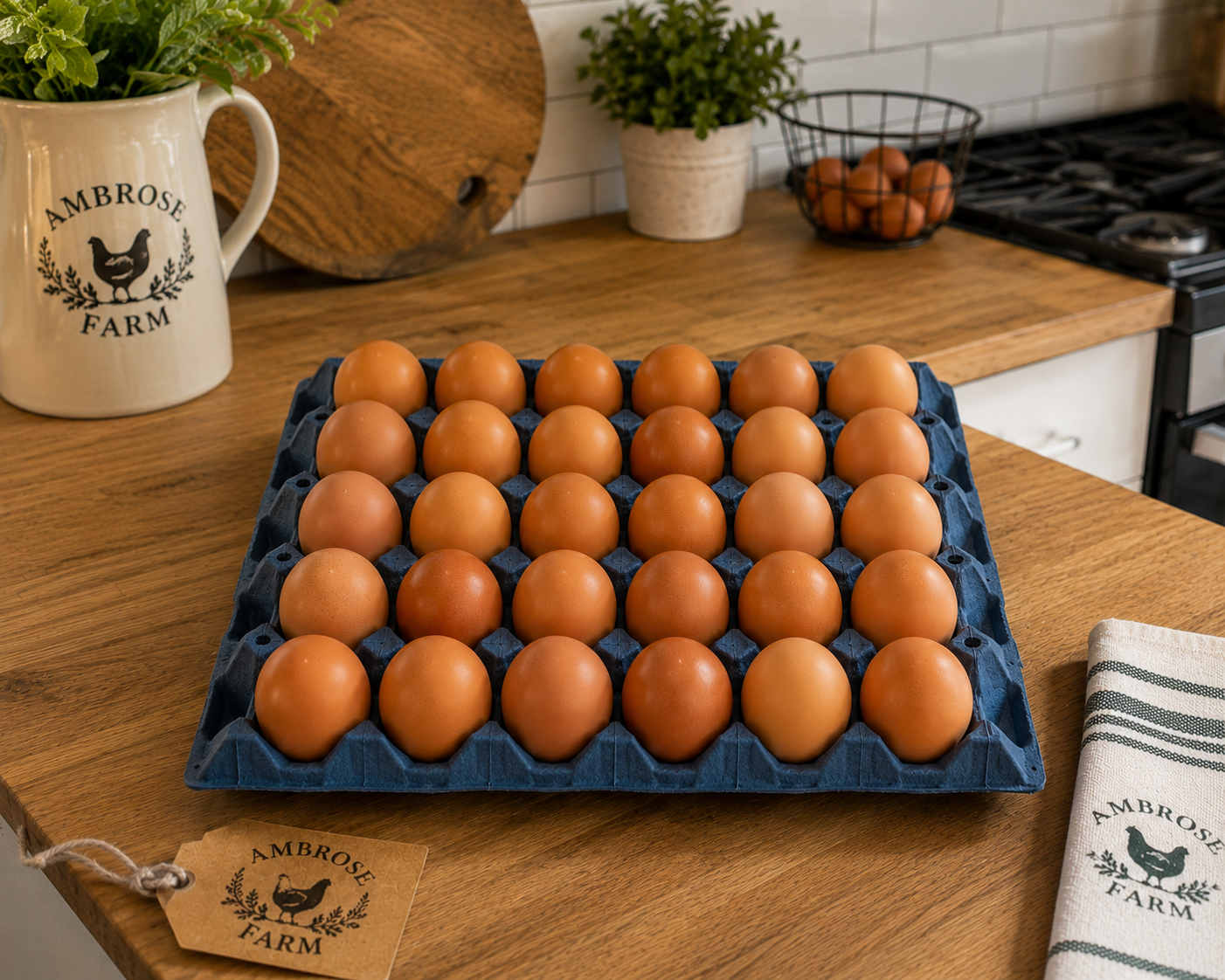 30 Medium Free Range Hen Eggs (Tray of 30) | Fresh Farm Eggs | Ambrose Farm