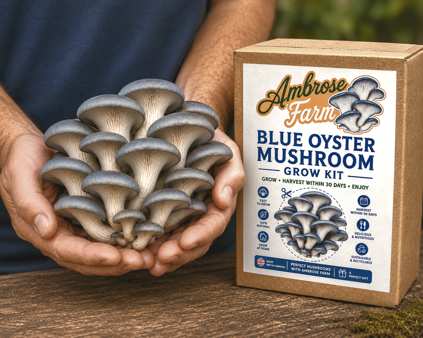 Mushroom Grow Kit Gift – Grow Your Own Blue, Pink & Yellow Oyster Mushrooms